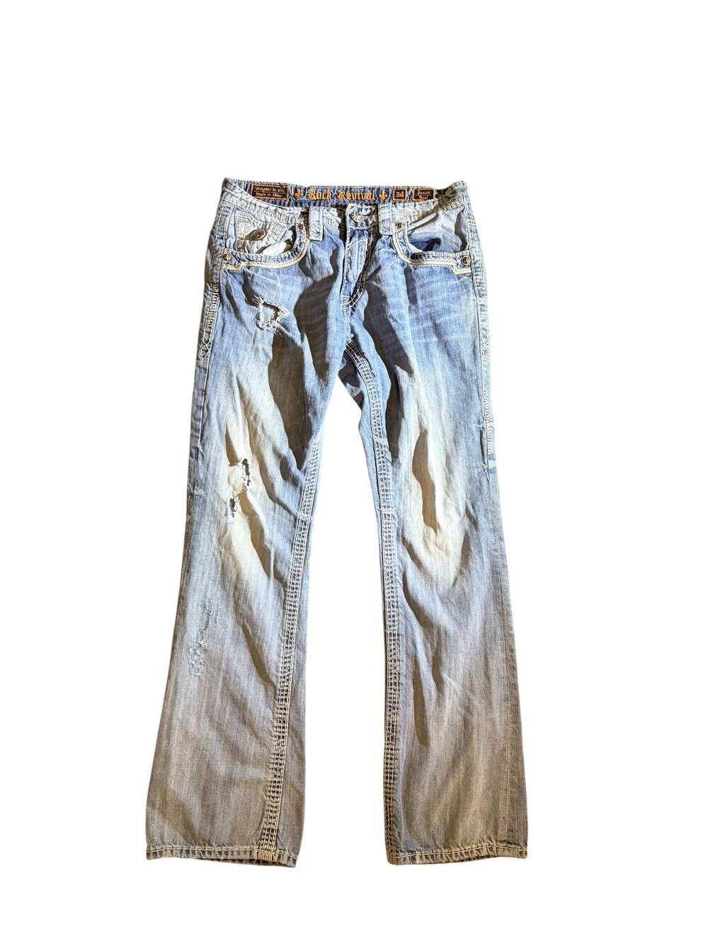Rock Revival Jason Bootcut Distressed Denim Jeans